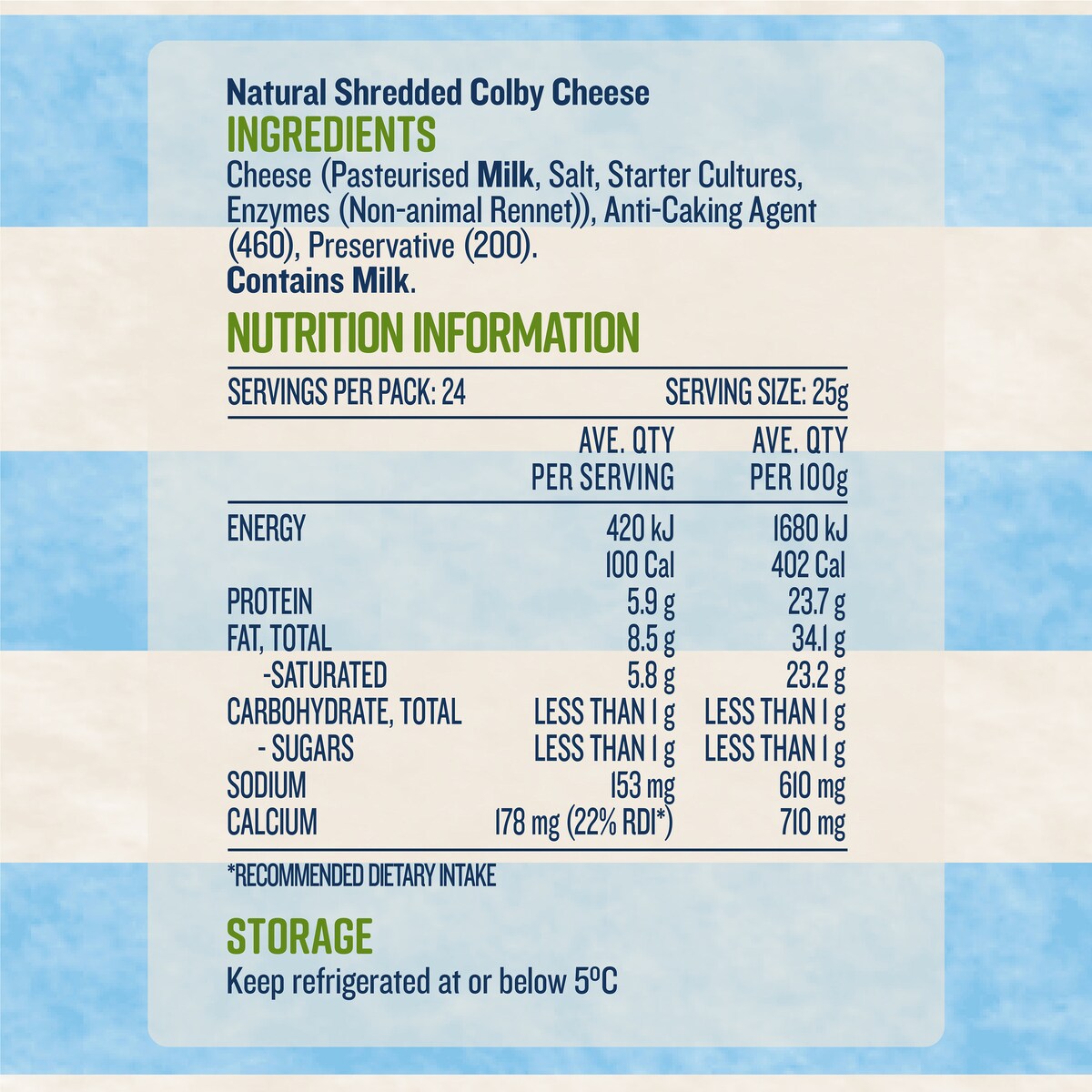 Devondale Shredded Colby Cheese 600g