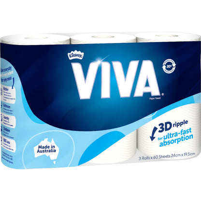 Viva White Paper Towel 3 X 60 Pack