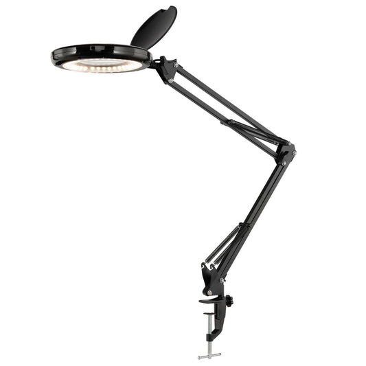 Brilliant Black Spy Magnifying LED Clamp Lamp - 78cm - 1.5x