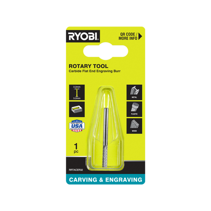 Ryobi Rotary Rectangle Carbide Burr - 3.2mm