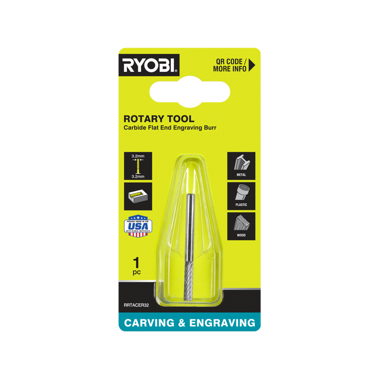 Ryobi 3.2mm Rotary Rectangle Carbide Burr