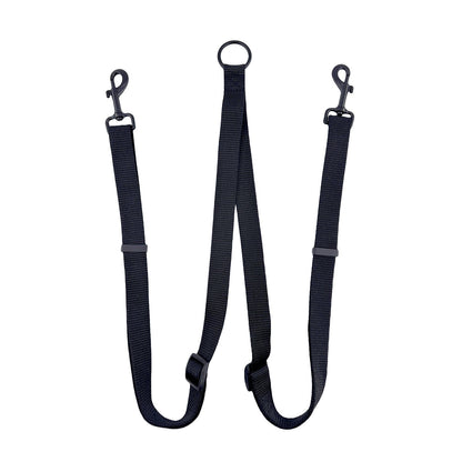 Flamingo Double Dog Leash - 70-120cm - Black