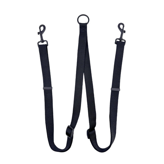 Flamingo Double Dog Leash - 70-120cm - Black