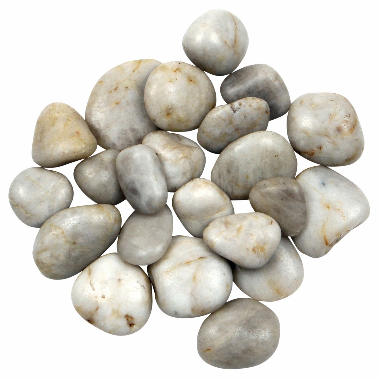 Tuscan Path Polished Quartz Pebbles - 30-50mm - 1.5kg