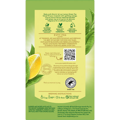 Twinings Lemon Green Tea Bags 50 Pack