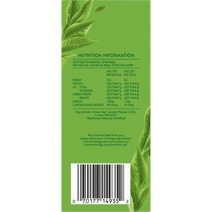 Twinings Lemon Green Tea Bags 50 Pack