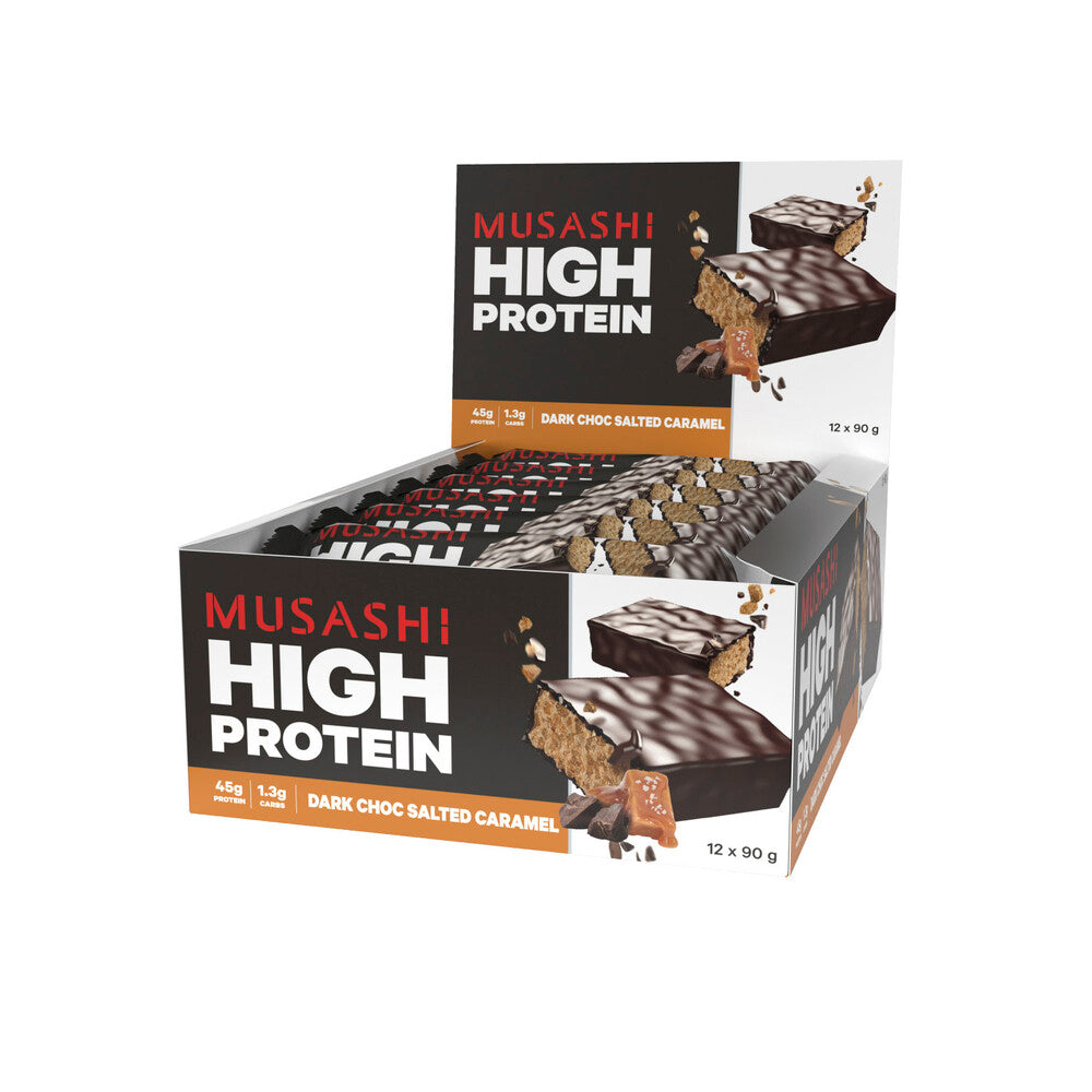 Musashi High Protein P45 Bar Dark Choc Salted Caramel - 90g