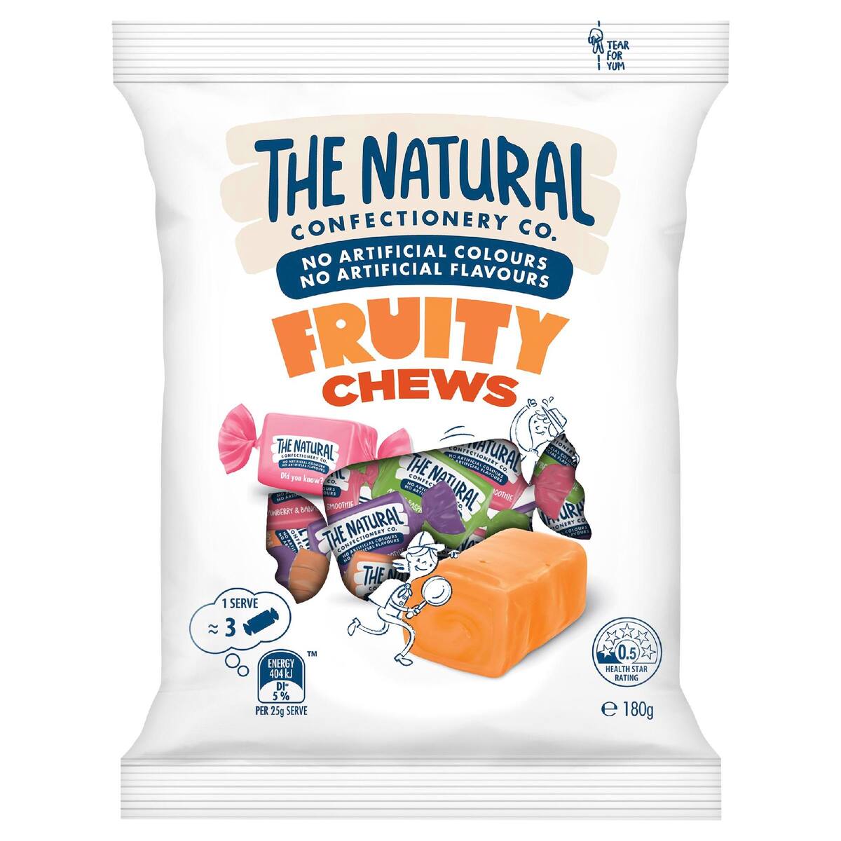 The Natural Confectionery Co. Fruity Chews Lollies 180g