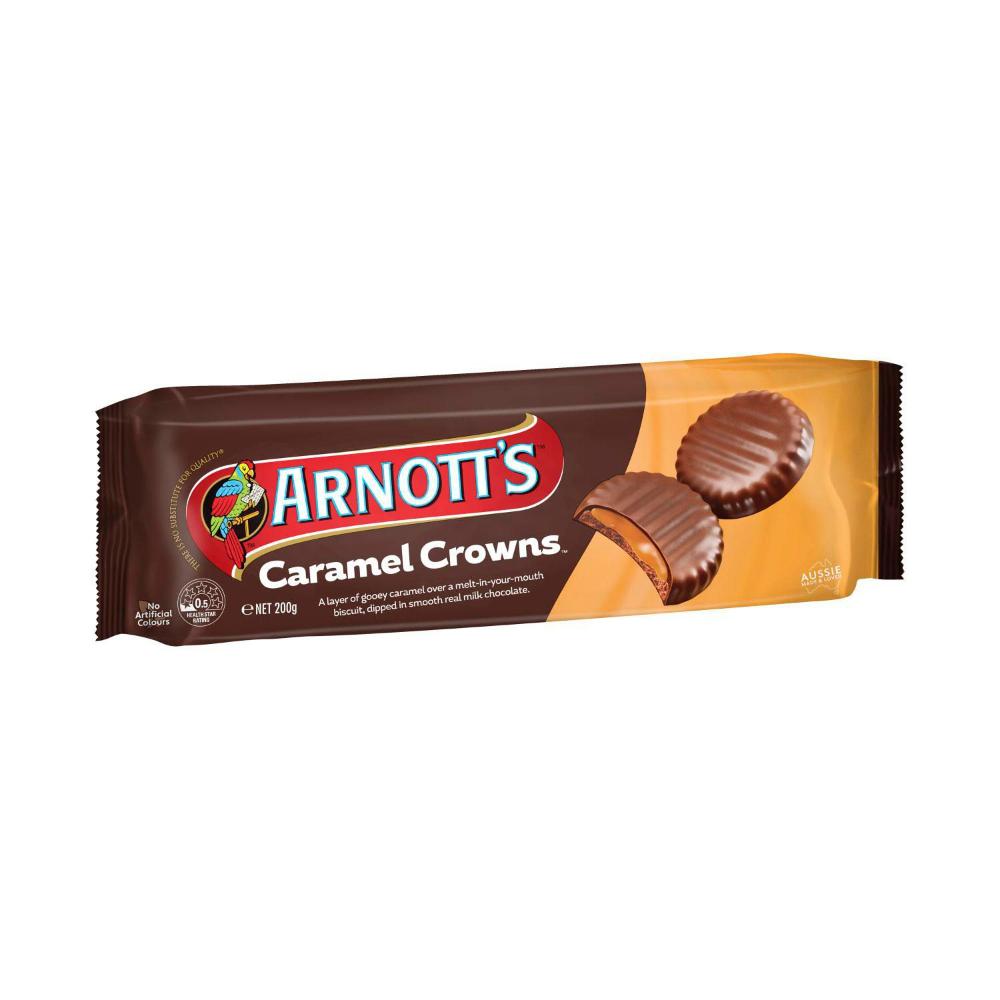 Arnott's Chocolate Biscuits Caramel Crown - 200g