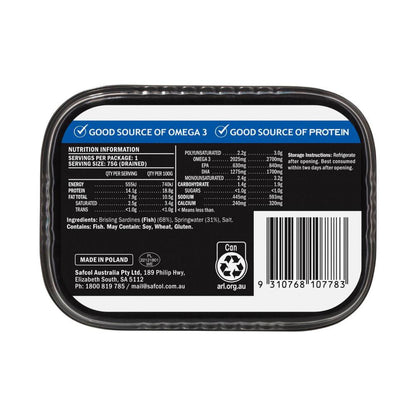 Safcol Brisling Sardines In Springwater - 110g