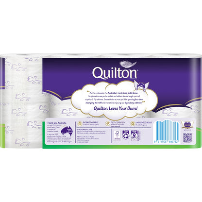 Quilton Double Length 3 Ply Print Toilet Paper 8 Pack