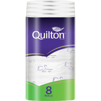 Quilton Double Length 3 Ply Print Toilet Paper 8 Pack