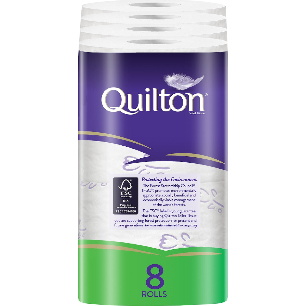 Quilton Double Length 3 Ply Print Toilet Paper 8 Pack
