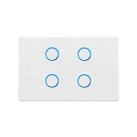 Deta Touch Activated Quad Gang Light Switch - White