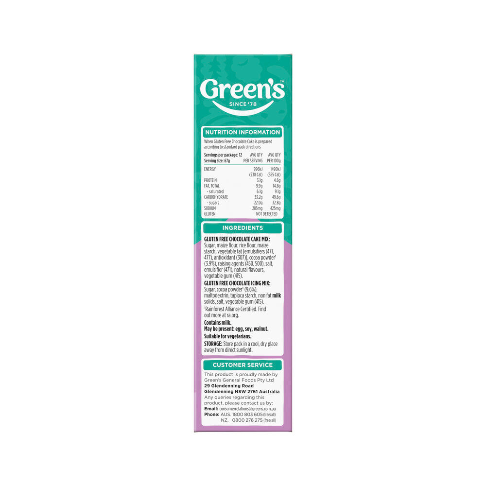 Green's Gluten Free Chocolate Cake - 470g