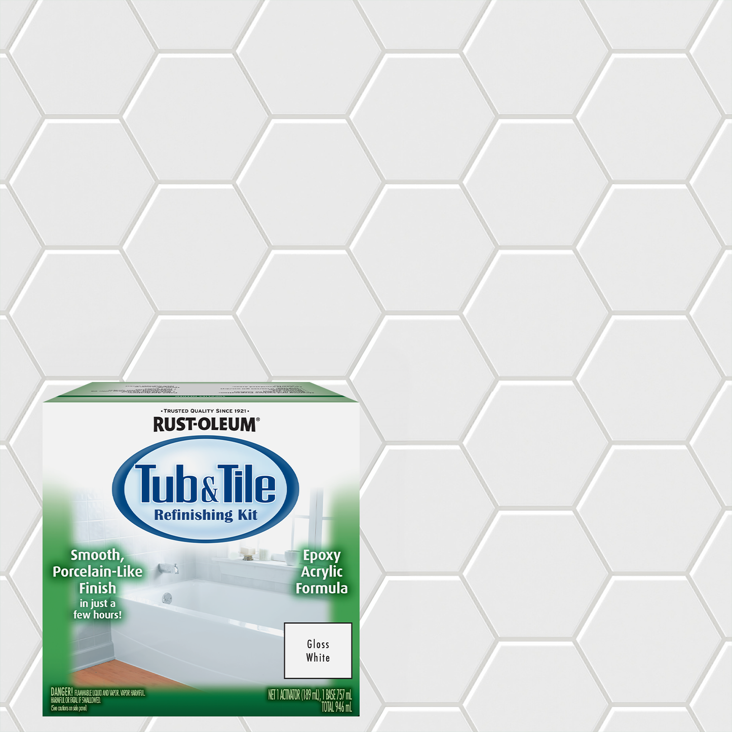 Rust Oleum Tub and Tile Refinishing Kit - 946ml - White Gloss