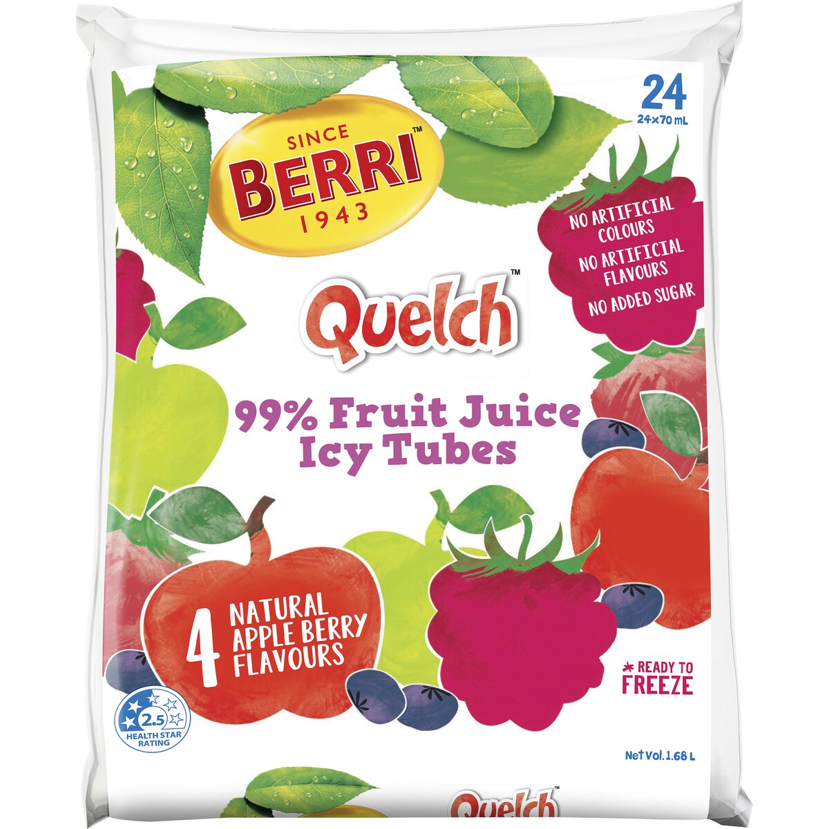 Berri Quelch Fruit Combos Ice Blocks 24x70ml