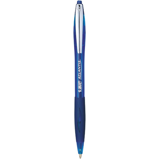 Bic Atlantis Retractable Ballpoint Pens Blue 4 Pack