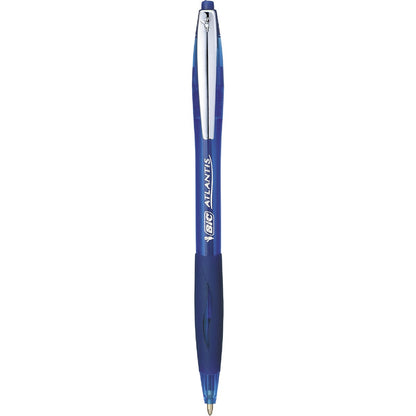 Bic Atlantis Retractable Ballpoint Pens Blue 4 Pack