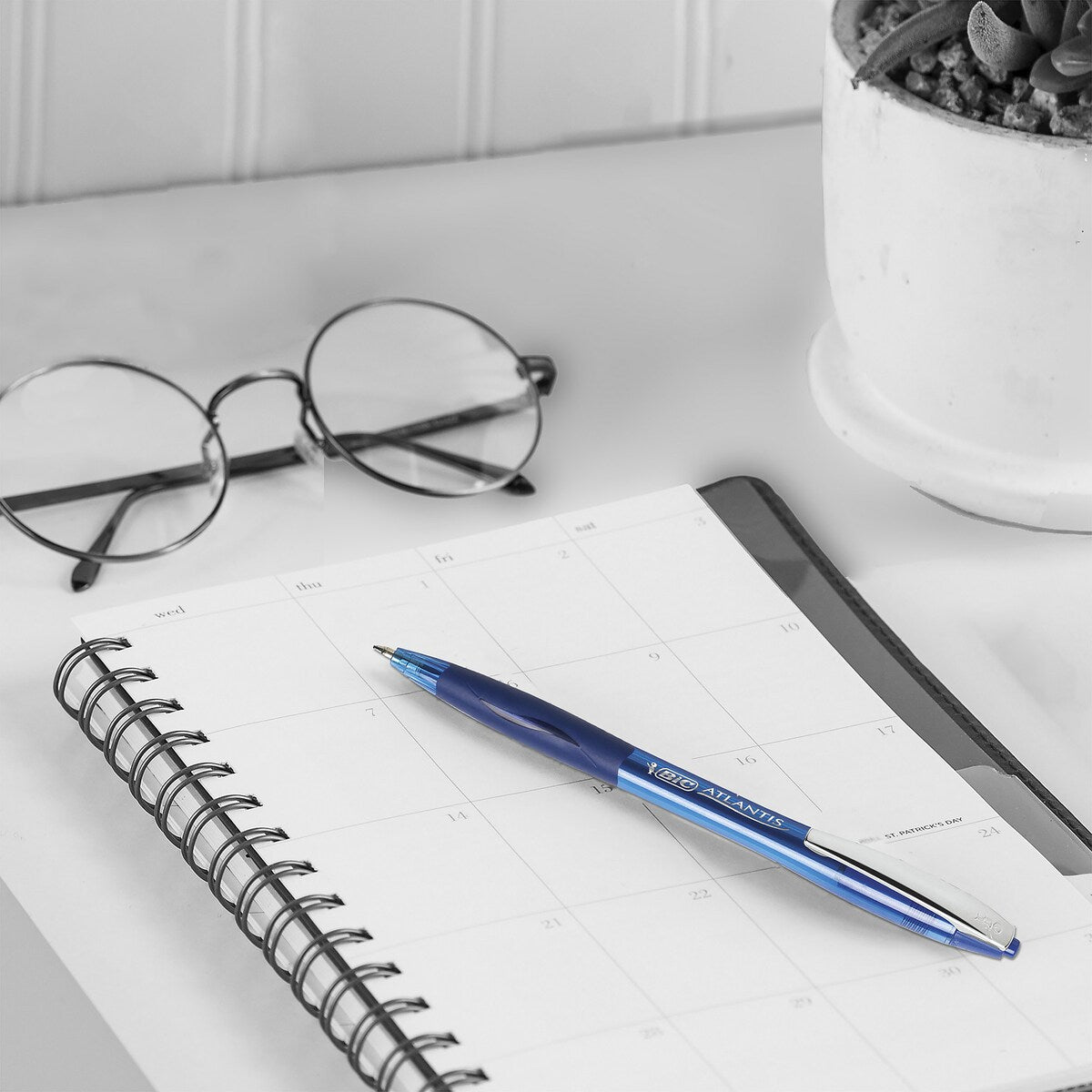 Bic Atlantis Retractable Ballpoint Pens Blue 4 Pack