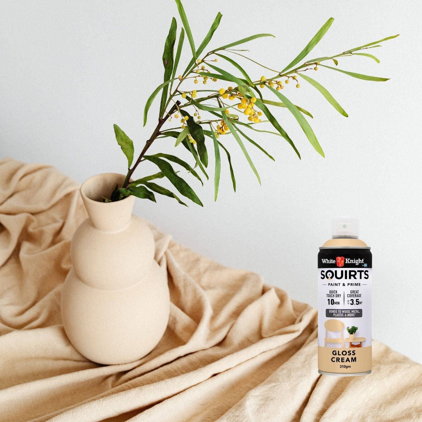 White Knight Squirts Cream Gloss Spray Paint - 310g