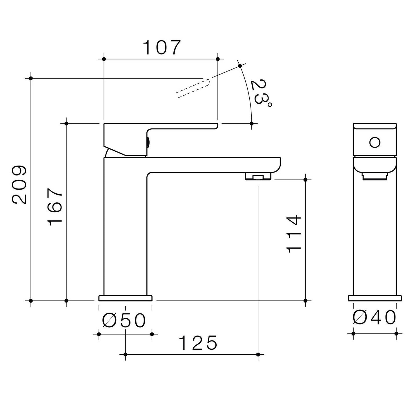 Caroma Luna Basin Mixer - 50 x 167mm - Brushed Nickel