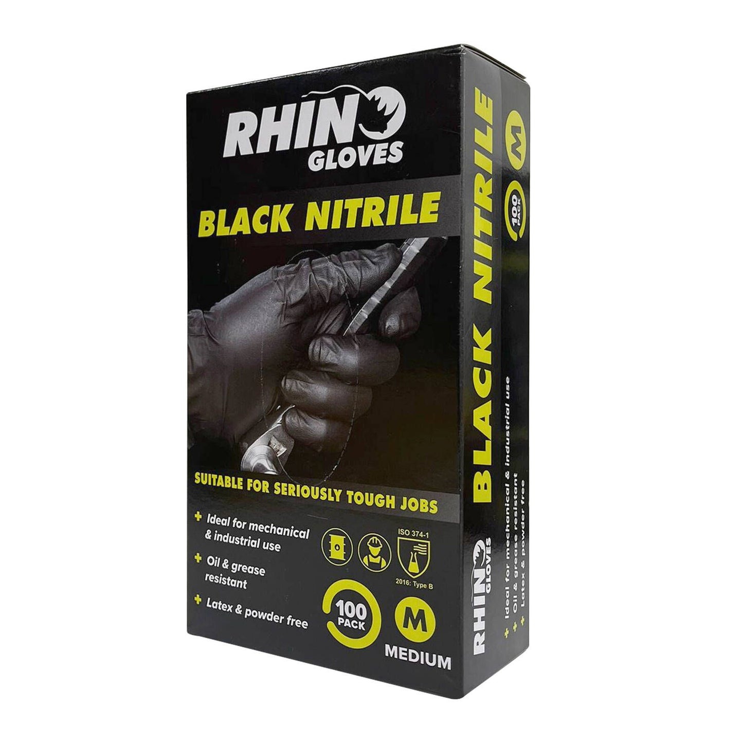 Rhino Gloves Medium Nitrile Disposable Gloves - 100 Pack