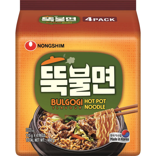 Nongshim Hot Pot Noodles Bulgogi Flavour 4 Pack