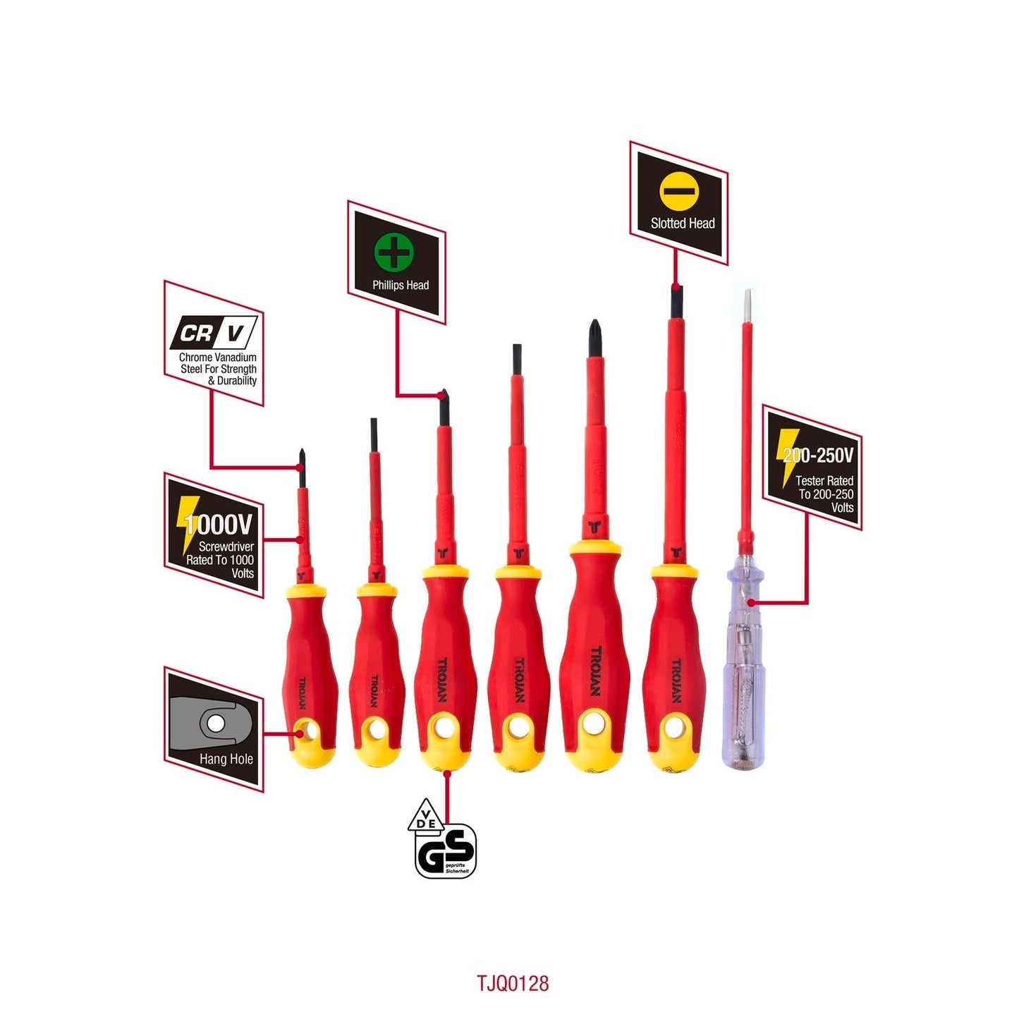 Trojan VDE Screwdriver Set - 7 Piece