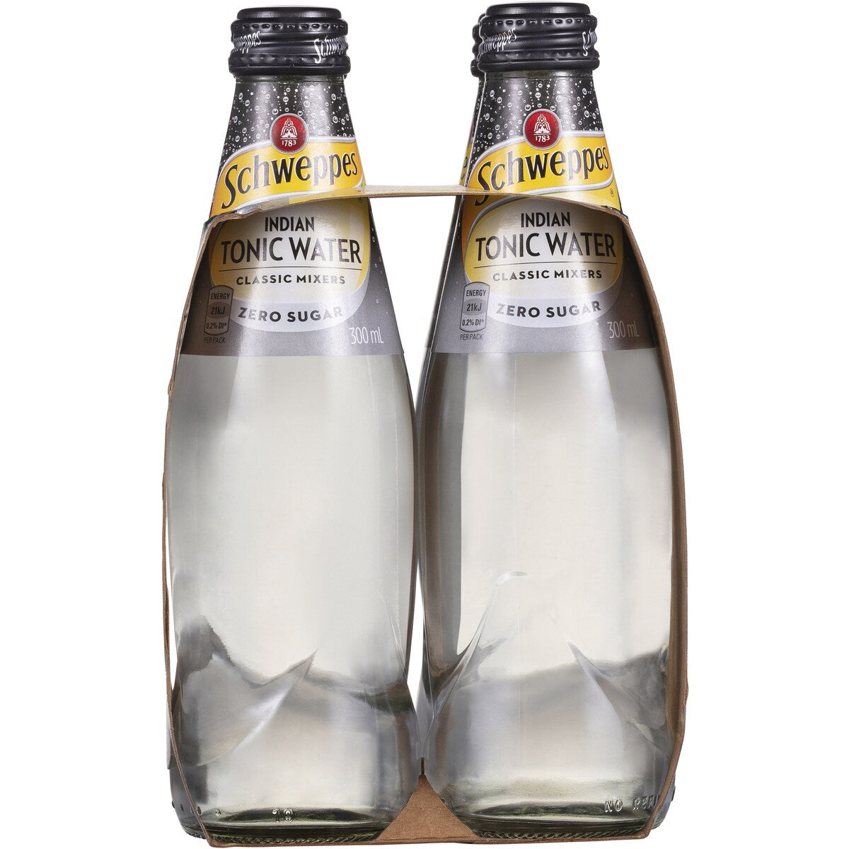 Schweppes Zero Sugar Mixers Indian Tonic Water Bottles Multipack 300mL x 4 pack