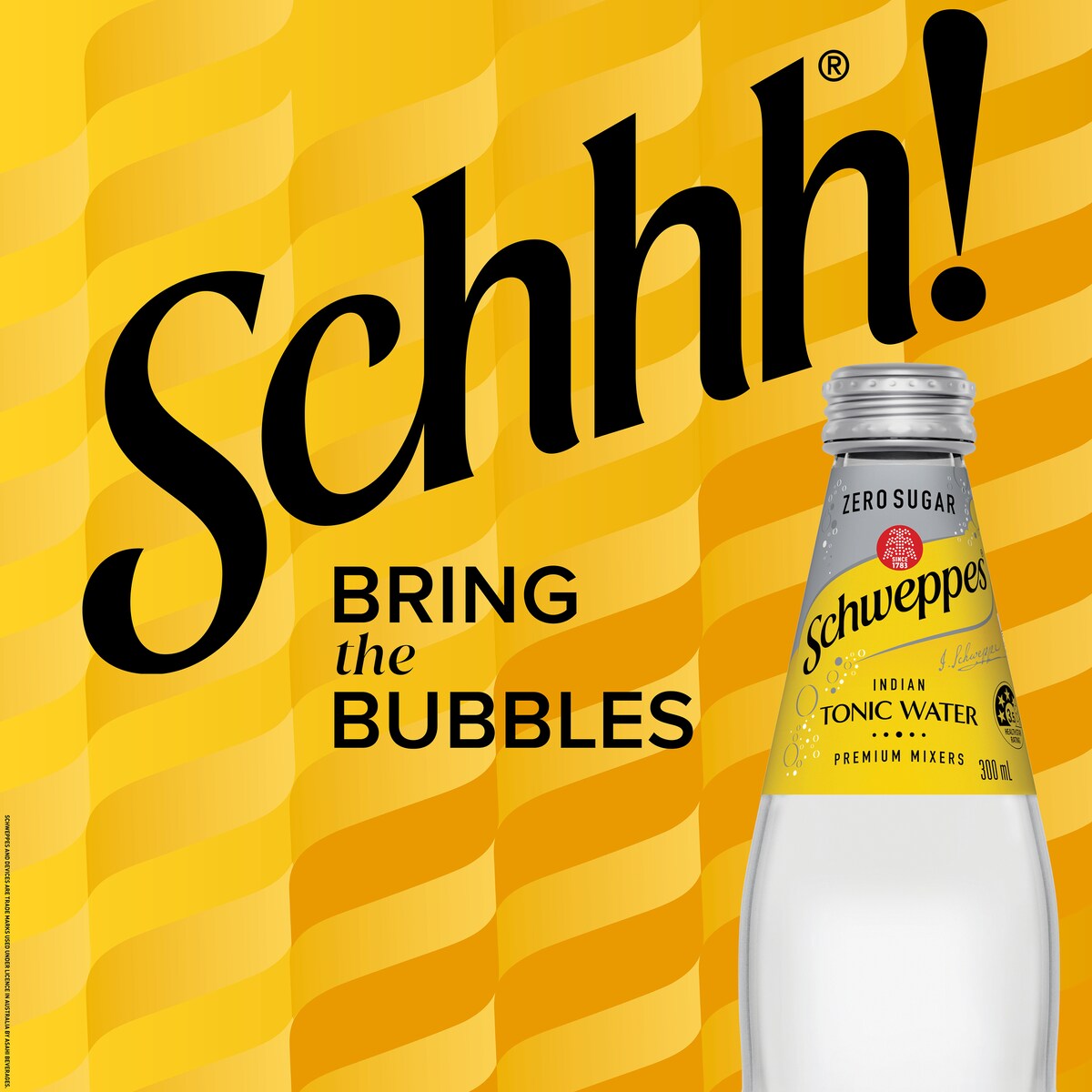 Schweppes Zero Sugar Mixers Indian Tonic Water Bottles Multipack 300mL x 4 pack