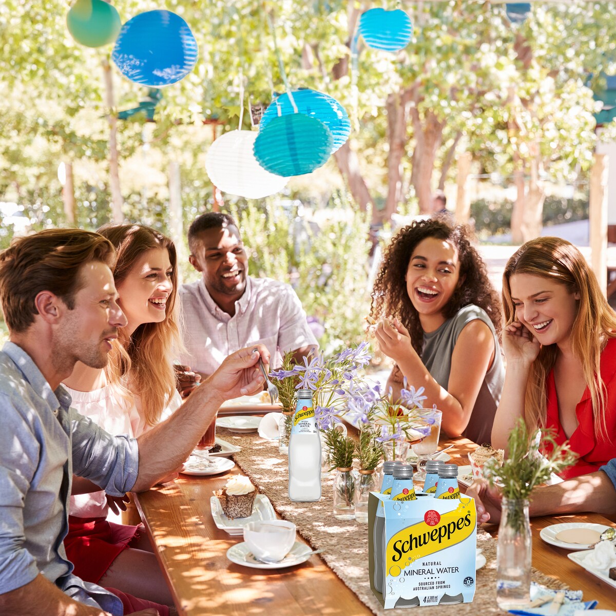 Schweppes Natural Mineral Water Bottle Glass Multipack 300mL x 4 pack