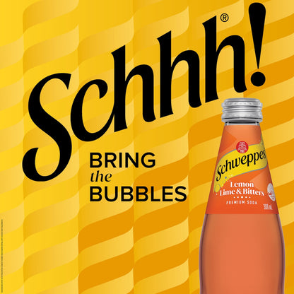 Schweppes Lemon Lime Bitters Soft Drink Glass Bottle 300ml X 4 Pack