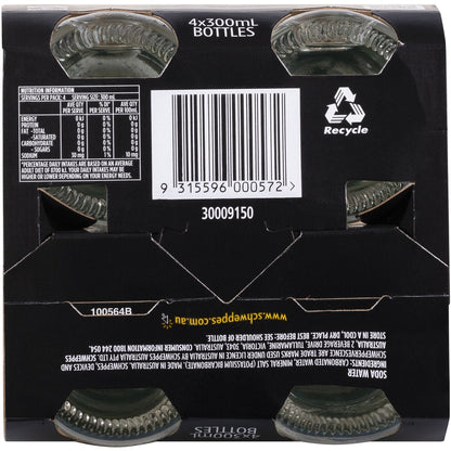 Schweppes Soda Water Bottle Classic Mixers Glass Multipack 300mL x 4 pack