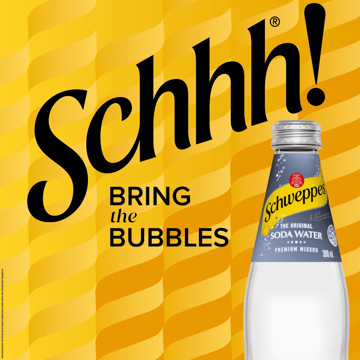 Schweppes Soda Water Bottle Classic Mixers Glass Multipack 300mL x 4 pack