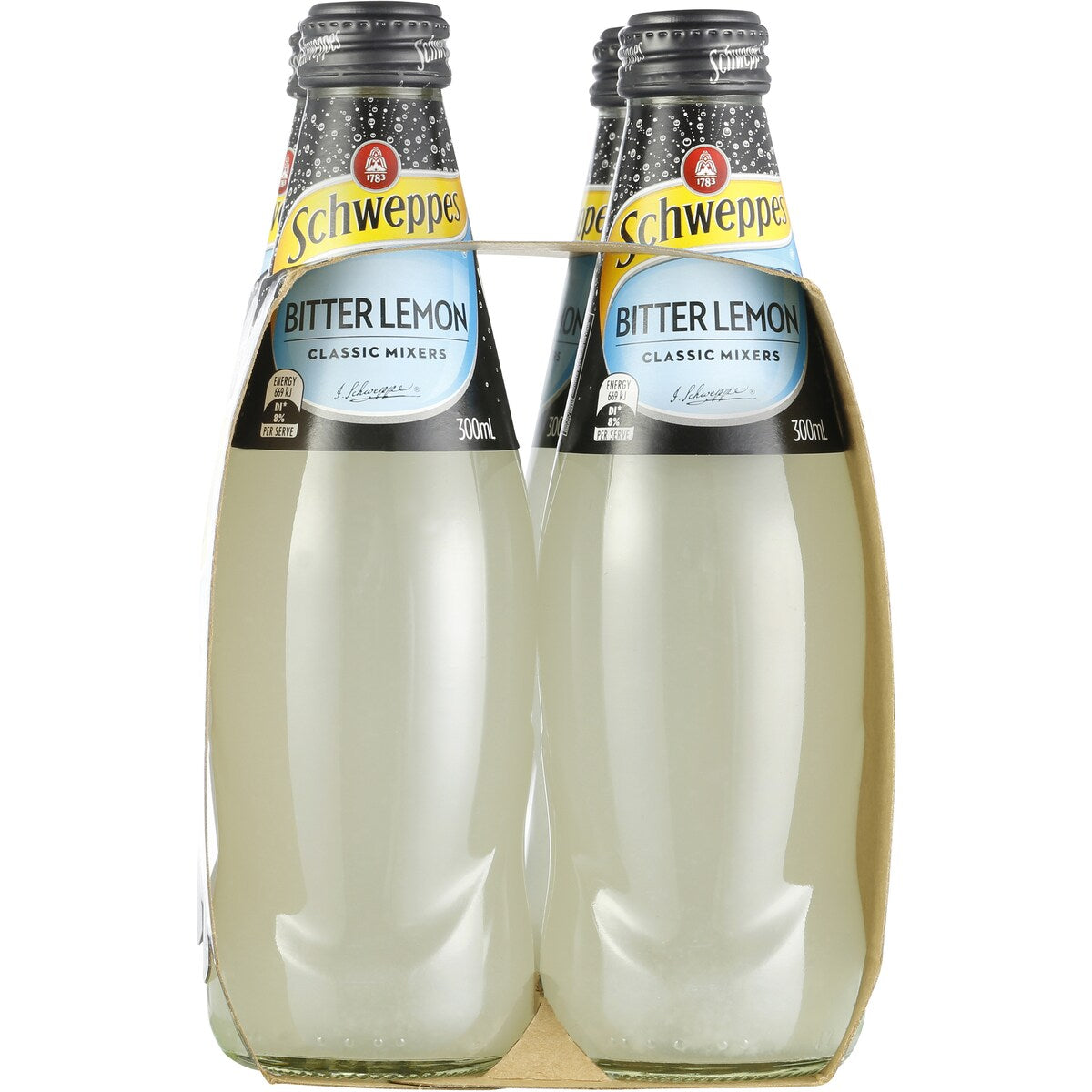 Schweppes Bitter Lemon Soft Drink Classic Mixers Multipack 300mL x 4 pack