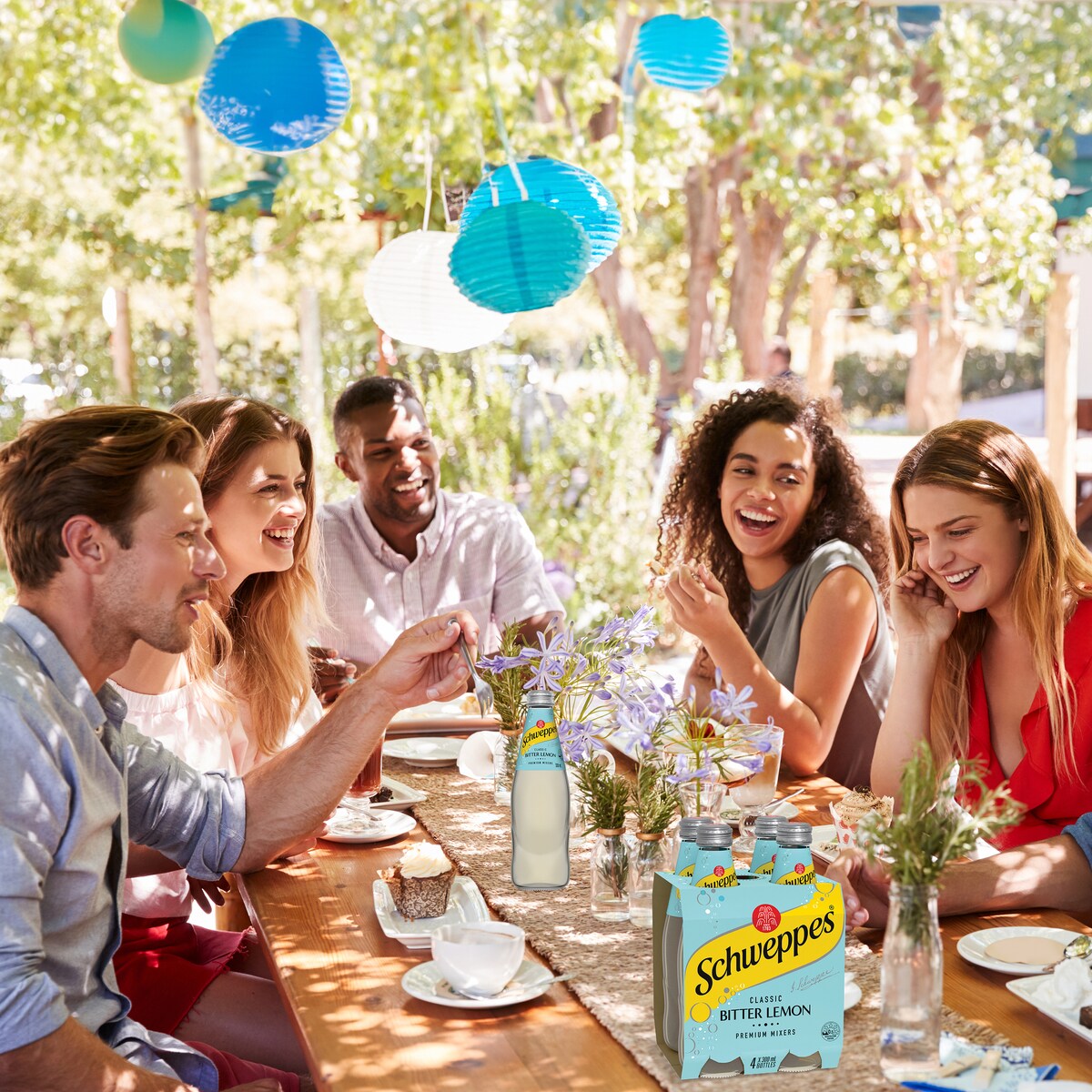 Schweppes Bitter Lemon Soft Drink Classic Mixers Multipack 300mL x 4 pack