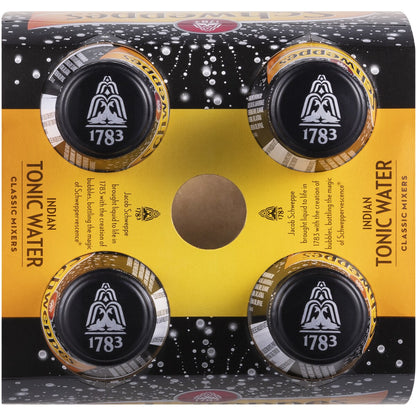 Schweppes Indian Tonic Water Classic Mixers Glass Bottle Multipack 300mL x 4 pack