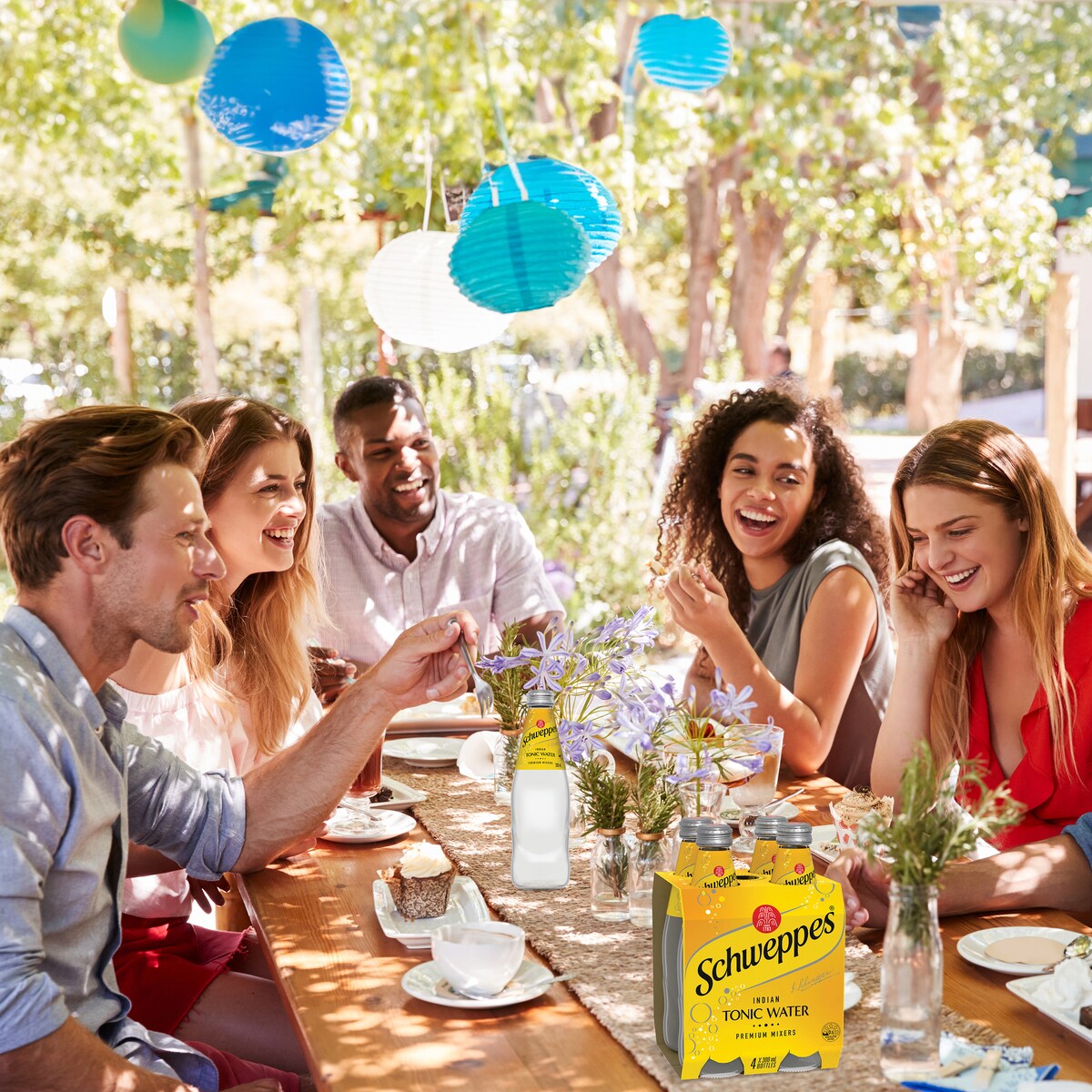 Schweppes Indian Tonic Water Classic Mixers Glass Bottle Multipack 300mL x 4 pack