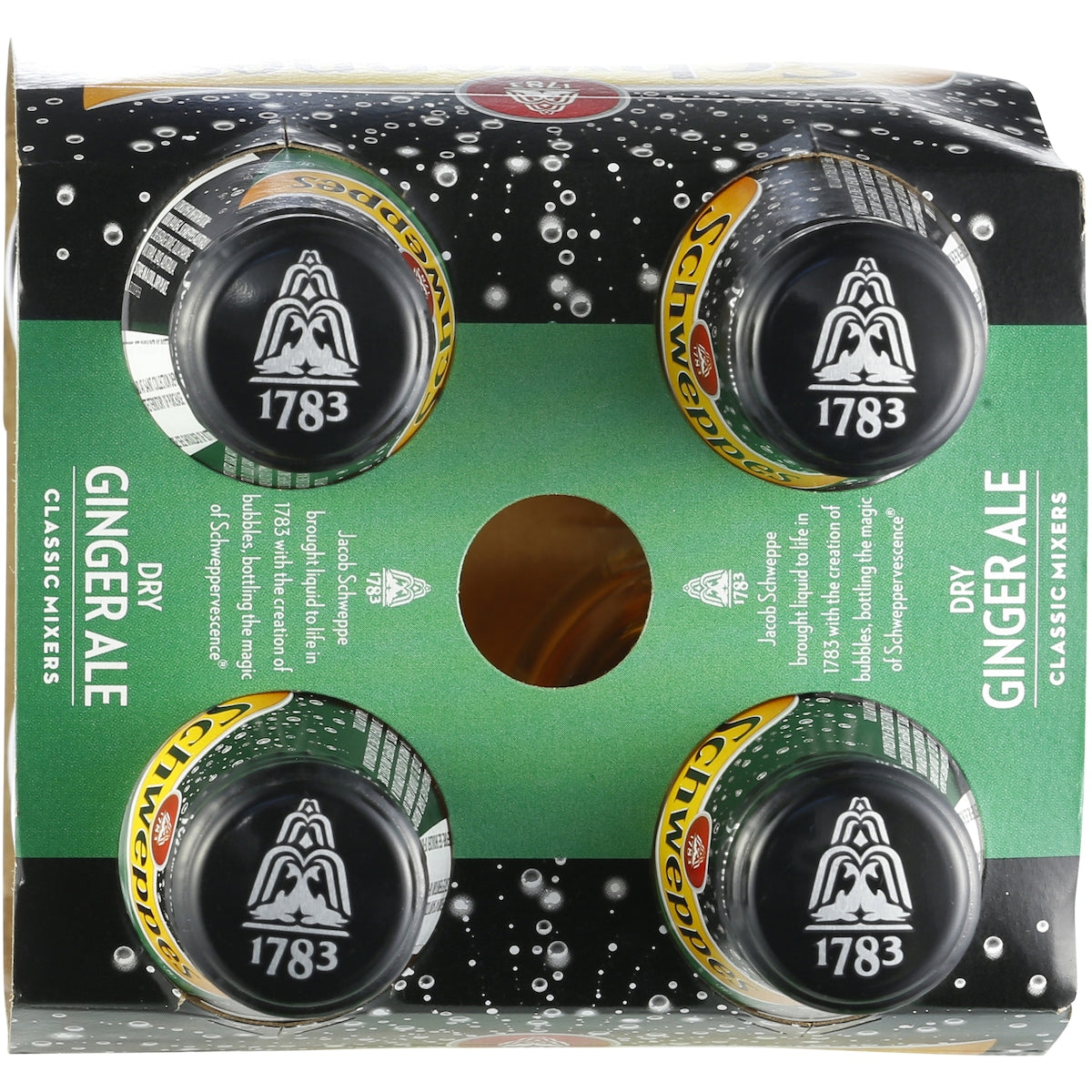 Schweppes Dry Ginger Ale Soft Drink Glass Bottle 300ml X 4 Pack