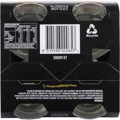 Schweppes Lemonade Soft Drink Bottle Glass Multipack 300mL x 4 pack