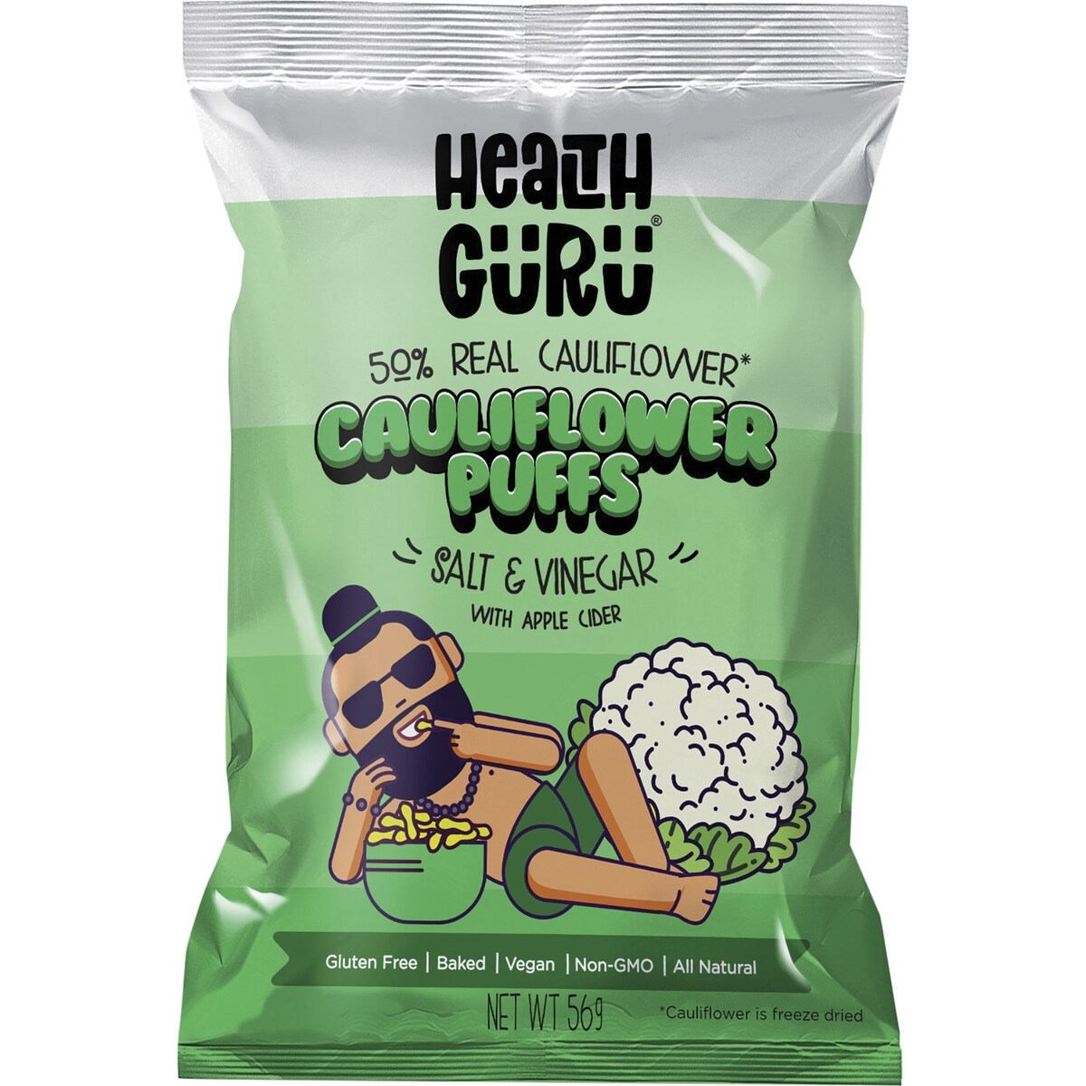 Health Guru Cauliflower Puffs Salt & Vinegar 56g