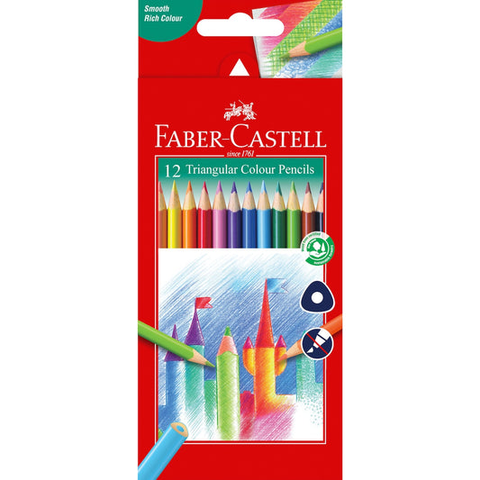Faber-castell Triangular Colour Pencils Tri Grip 12 Pack