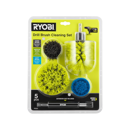 Ryobi Drill Brush Set - 285 x 90 x 218mm - 5 Piece