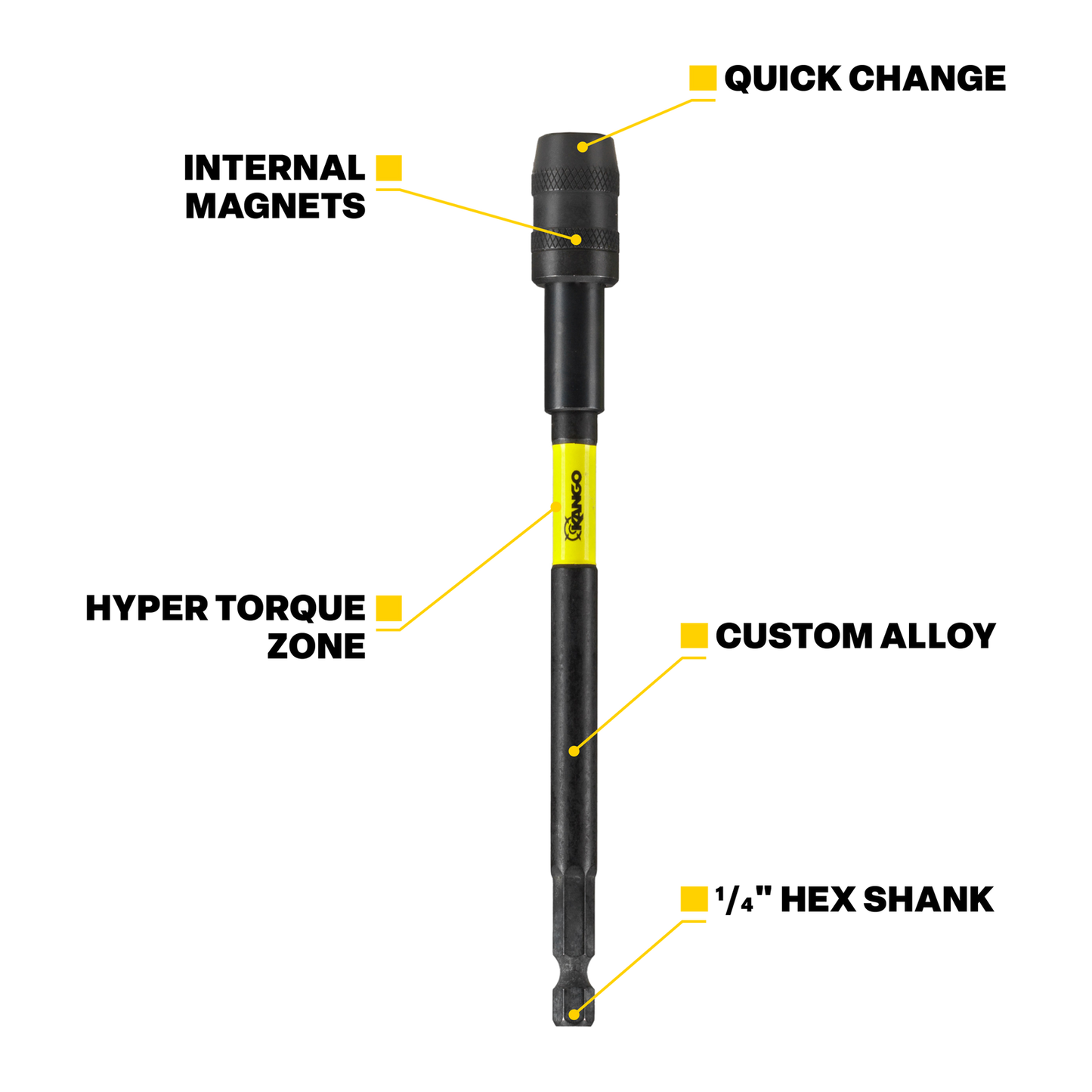 Kango Hypertorque Impact Extension Bar Set - 75 - 4 Piece - 450mm