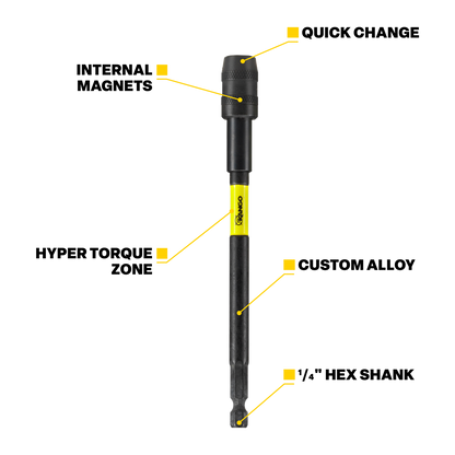 Kango Hypertorque Impact Extension Bar Set - 75 - 4 Piece - 450mm