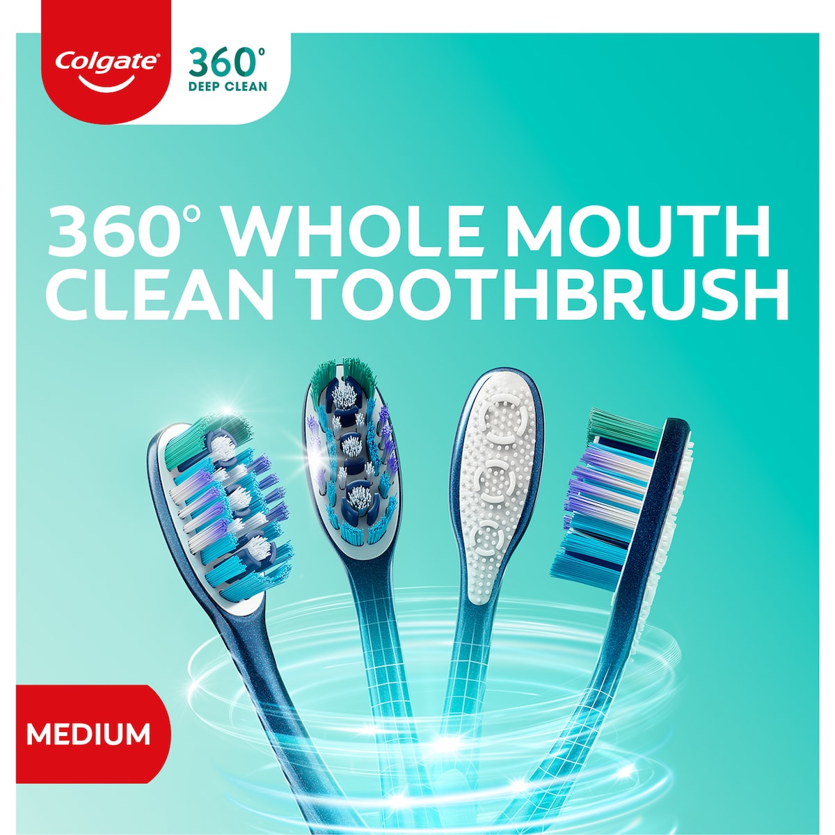 Colgate 360 Deep Clean Toothbrush Medium Value 2 Pack