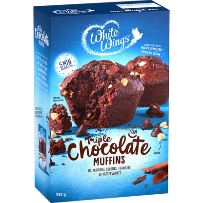 White Wings Muffin Mix Triple Chocolate 550g