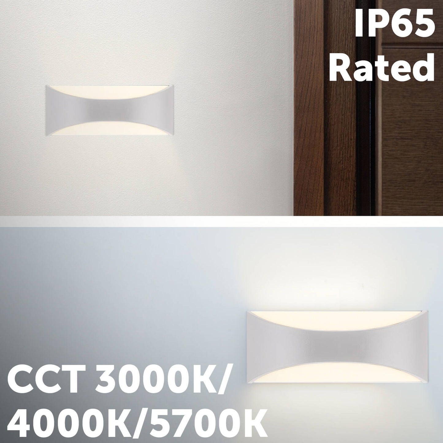 Arlec White Marina CCT LED Exterior Wall Light - 8W - 250 Lumens