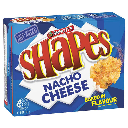 Arnott's Shapes Nacho Cheese Cracker Biscuits 160g
